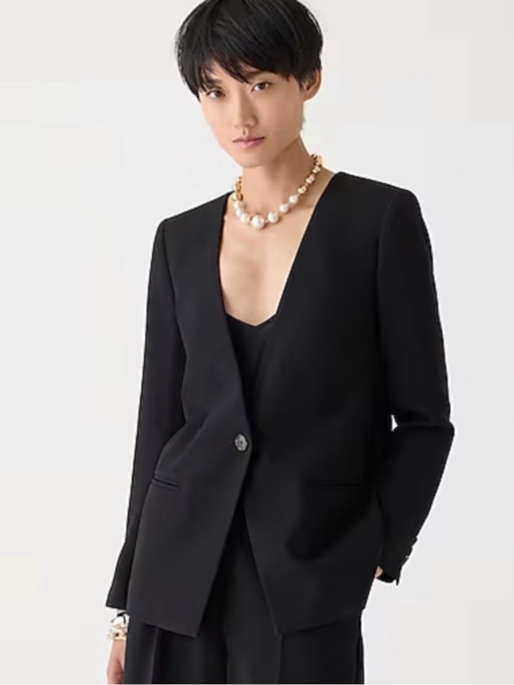 J. Crew Alfie Collarless Blazer in City Crepe Size 6
